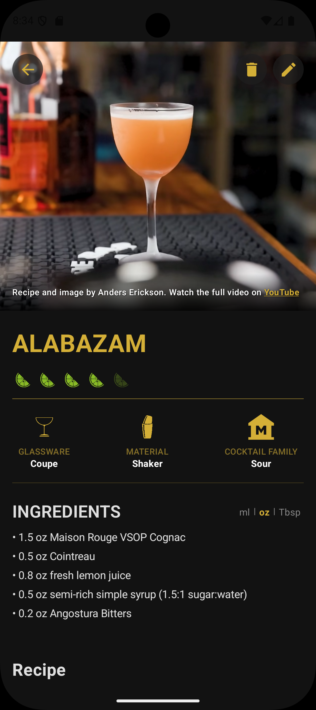 Cocktail Details Overview
